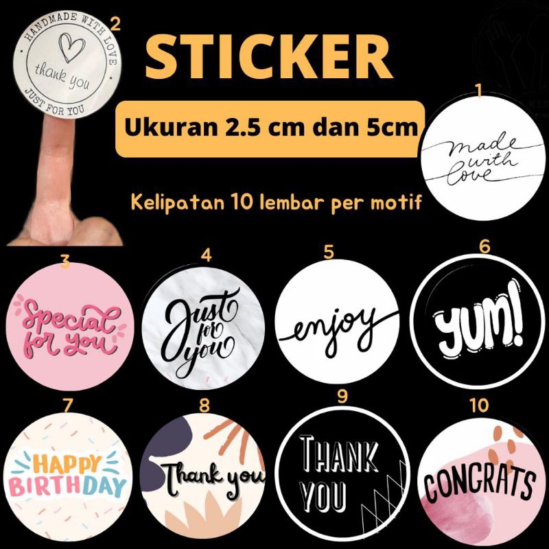 STICKER THANK YOU SEGEL 2.5 CM 5 CM VINTAGE STIKER TERIMA KASIH THANK YOU FOR ORDER STIKER LABEL