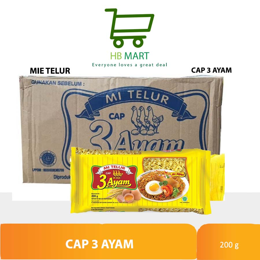 

MIE TELUR CAP 3 AYAM DUS KARTON 20 PCS