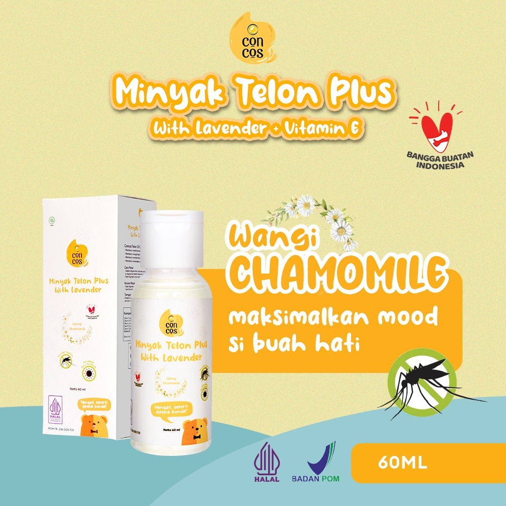 CONCOS Minyak Telon Plus With Lavender 60ml / minyak telon bayi anti nyamuk / telon lavender / bugs / beberoosie / nyonya meneer