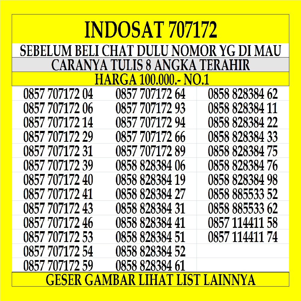 Nomor Cantik Indosat 4G LTE Ooredoo Kartu Perdana Prabayar Nomer IM3