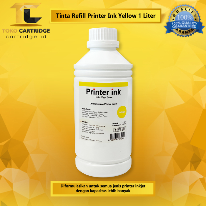 Tinta 1 liter Black Hitam Printer Epson Canon HP Brothr 40 47 745 790 664 673 003 001 GT51 BT6000