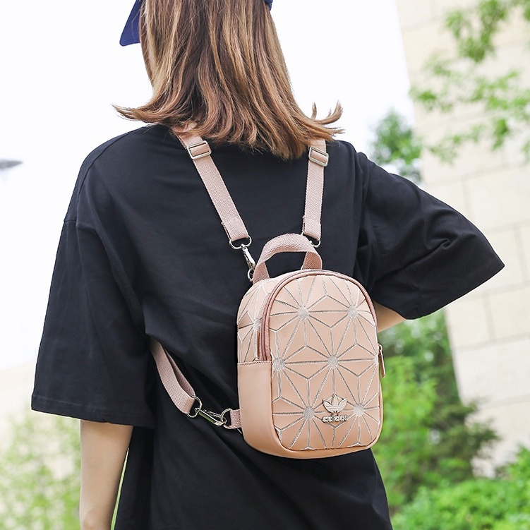 PROMO! tas wanita ransel punggung gendong polos resleting fashion aesthetic bahu selempang wanita backpack makeup mini 036