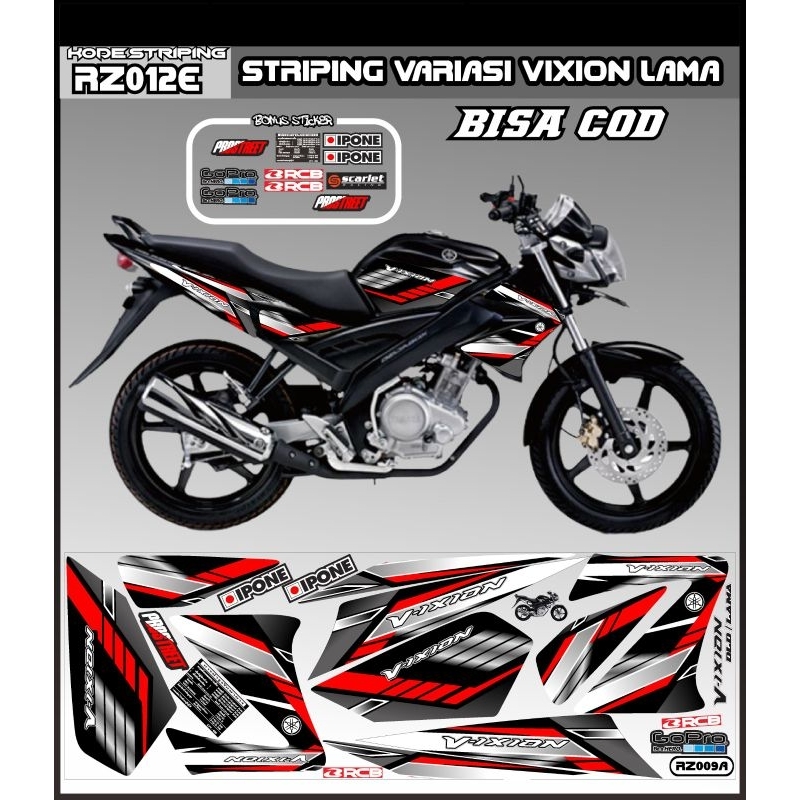 Sticker striping motor Vixion old/Decal custom variasi Yamaha Vixion lama