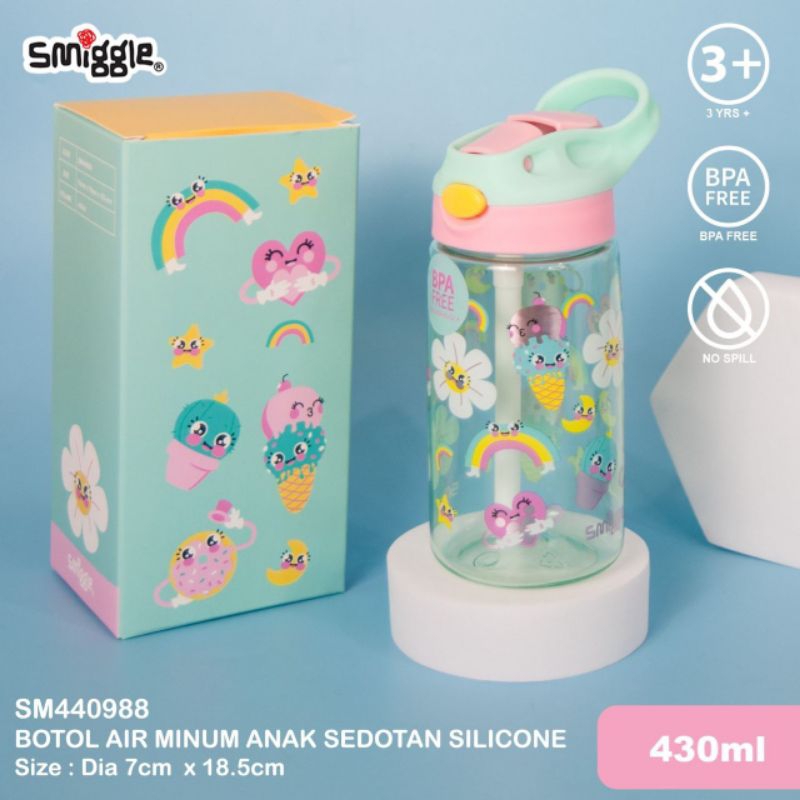 Botol minum smiggle 430ml lengkap tag/botol minum