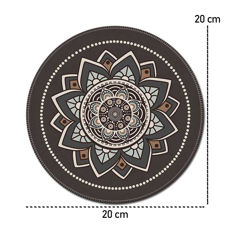 Comfast Mouse Pad Bulat Anti Slip Vintage Bohemian 20 cm