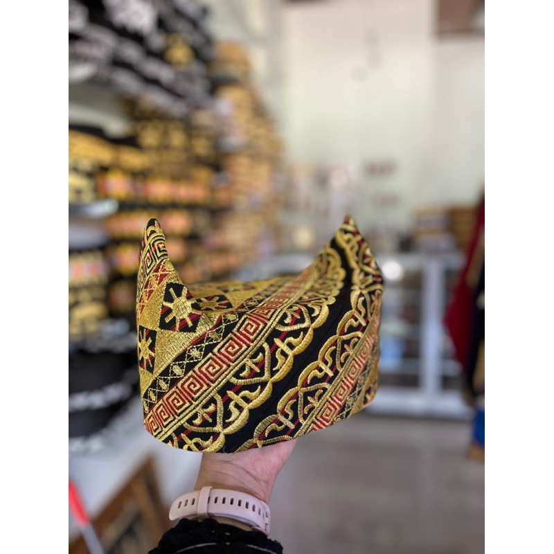 peci kopiah songkok model perahu tapis lampung bordir mewah motif bintang