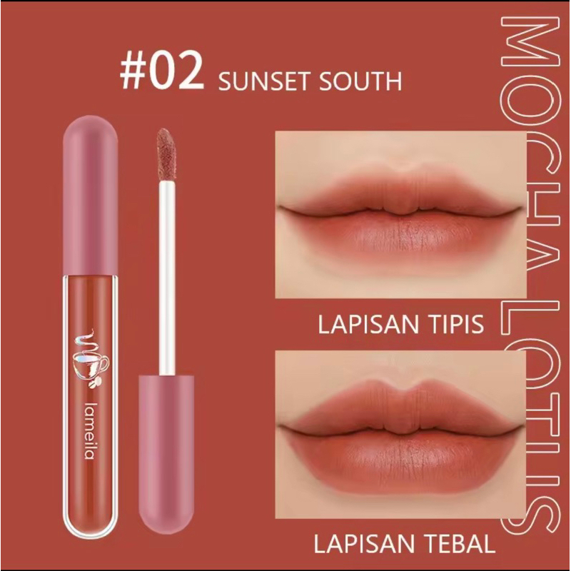 LAMEILA NUDE 1041 LIP GLAZE TAHAN AIR SWEATPROOF ANTI LENGKET 6 WARNA 1041