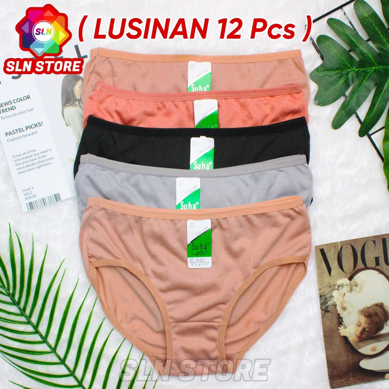 ( 12 Pcs ) CELANA DALAM WANITA POLOS MURAH REMAJA DEWASA CD PEREMPUAN LUSINAN GROSIR