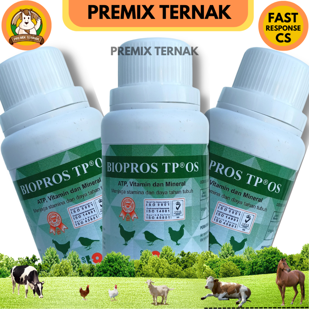 BIOPROS TP OS 100ml - A.T.P Vitamin Mineral, Obat Daya Tahan Tubuh Ayam Unggas - Like Biosan Tp Oral