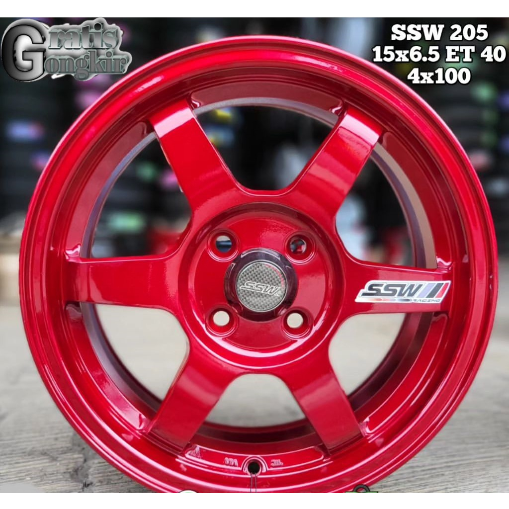 VELG SSW 205 R15X6.5 ET40 VELG MOBIL RACING RING 15 TE37 VELG THAILAND MURAH