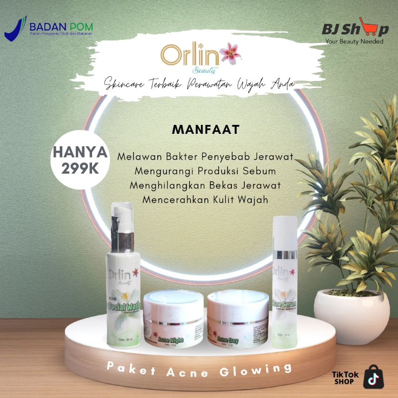 Orlin Beauty Skincare - Paket perawatan kulit wajah Normal/Jerawat/Flek dan Memutihkan Wajah aman BPOM