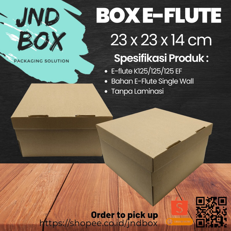 Box Eflute 23 x 23 x 14 cm (Min Order 10 Pcs)