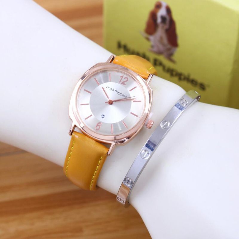 Jam Tangan Wanita Hush Puppies Free Gelang Full Set COD
