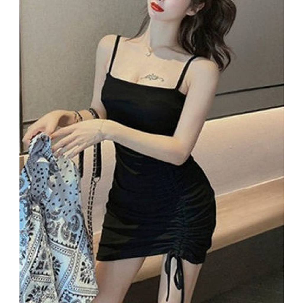 Dress mini sexy Bodycon tali serut jumbo  / Dres seksi membentuk tubuh Jumbo XXL/XXXL/XXXXL