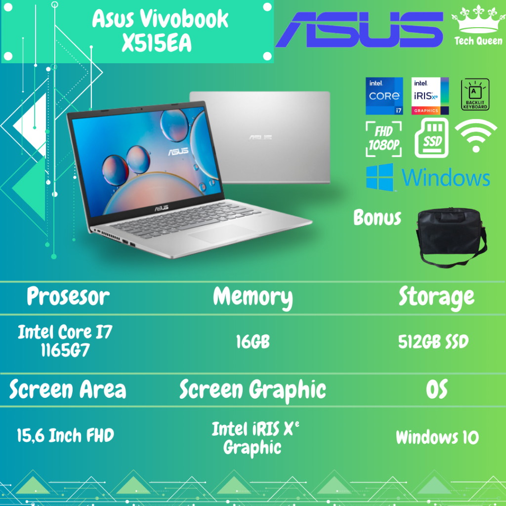 Asus Vivobook X515E - I7 1165G7 16GB 512SSD WINDOWS 10 15.6 INCHI FHD