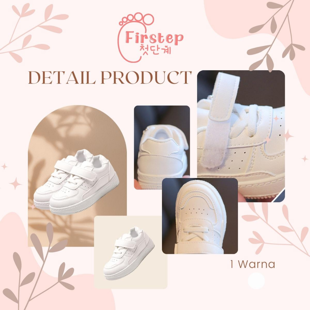 Sepatu Anak Perempuan dan Laki Laki Sneakers Anak Import Warna Putih 1-7 Tahun FS142