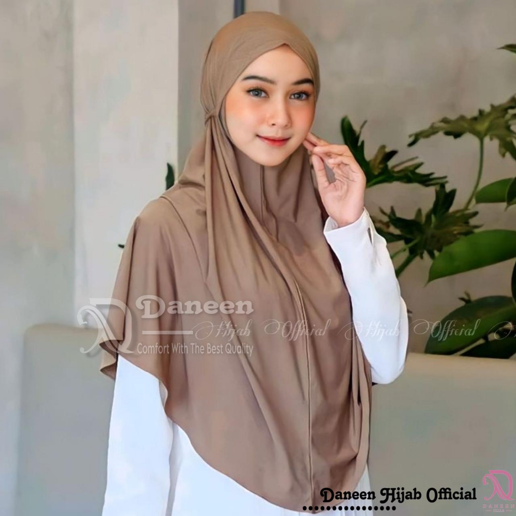 Jilbab Bergo Maryam Jersey Spandek Premium Non Pet Size L | Daneen Hijab