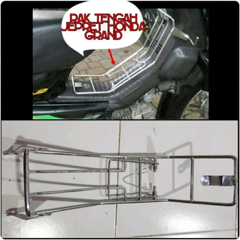 Bagasi rak jepit tengah honda astrea grand besi crom murah
