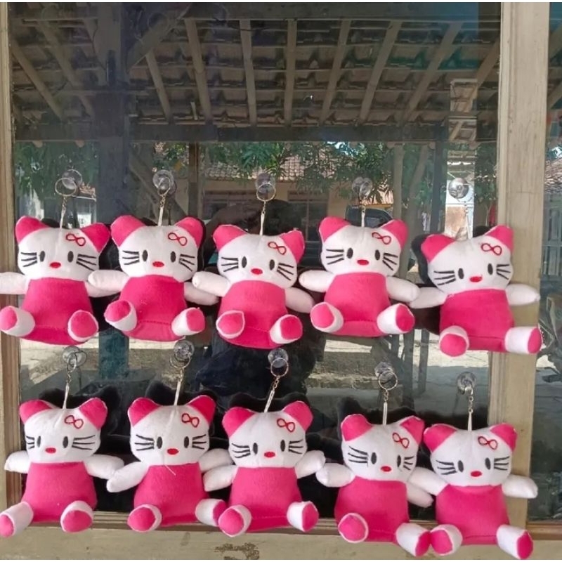 Boneka gantungan kaca Helo kity free ceplokan kaca