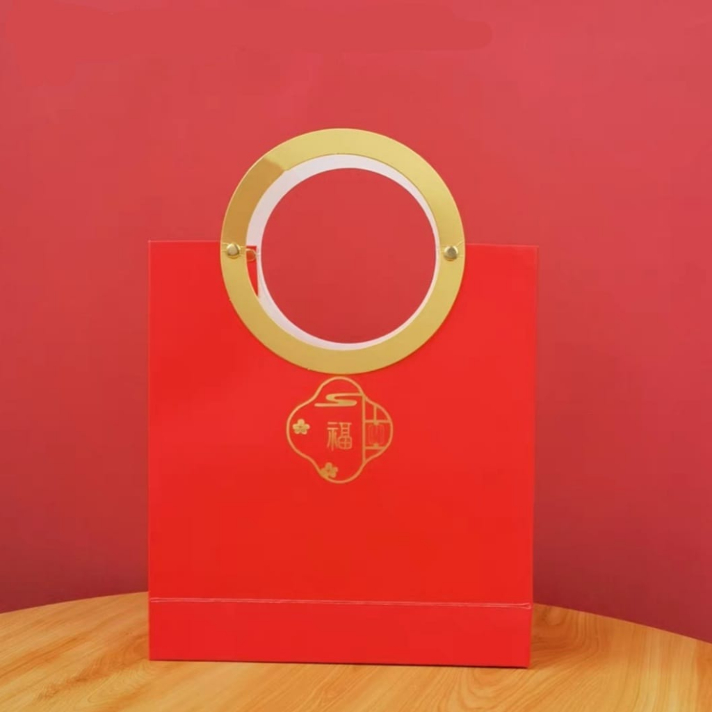 

(5pcs) Paper Bag Box Mooncake | Tas Tenteng Gift Goodie Bag Kue Bulan Merah