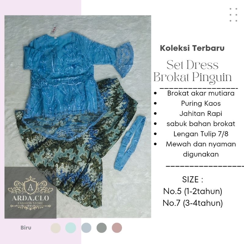 { arda.clo } BISA COD BAJU SET KEBAYA BRUKAT PINGUIN  ANAK  1 - 12TAHUN MEWAH / ROK DUYUNG SETELAN KEBAYA BROKAT ANAK KEKINIAN