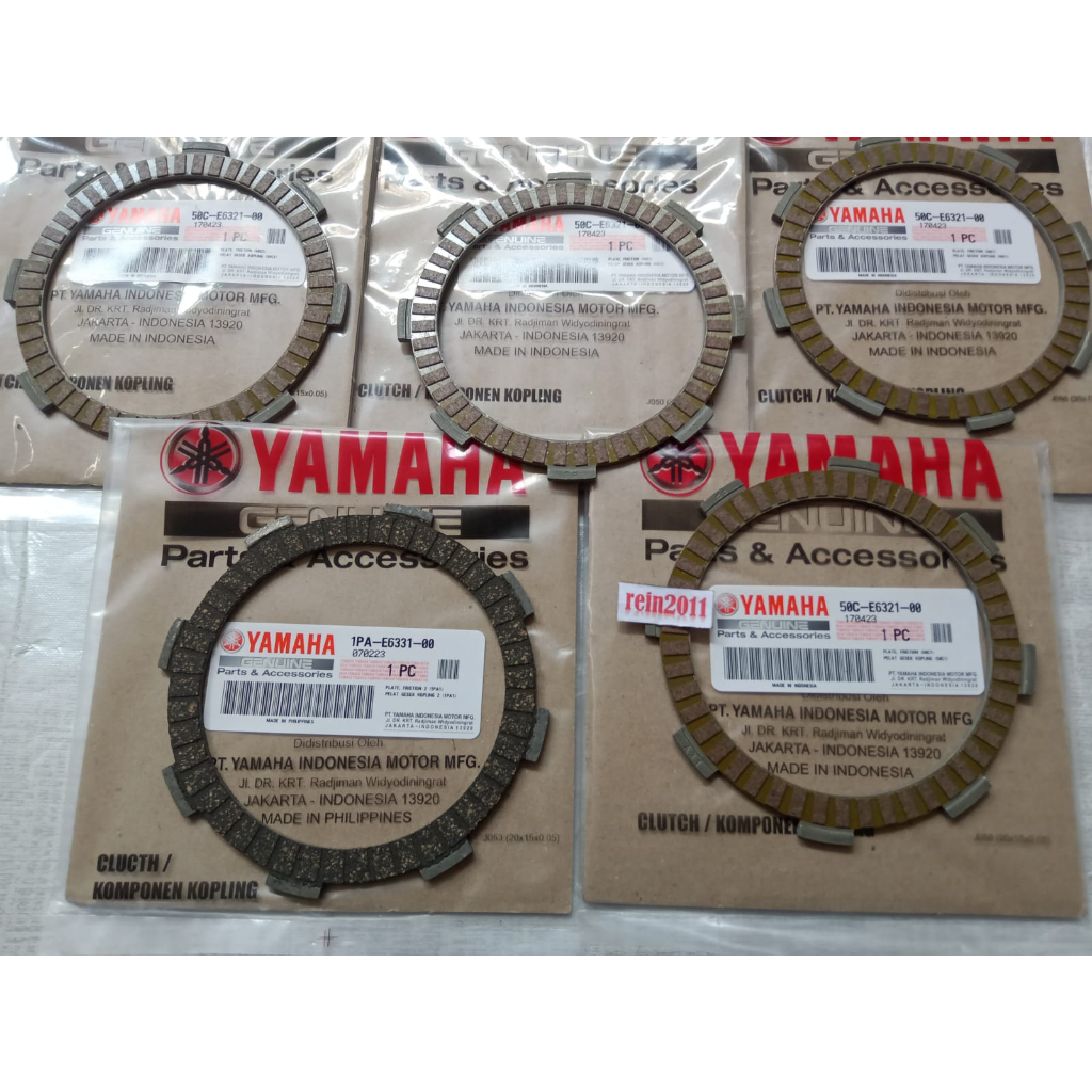 KAMPAS KOPLING VIXION NVL 2013-2014 ASLI ORI YAMAHA 50C E6321 00 (4PCS ) &amp; 1PA E6331 00 (1PCS)