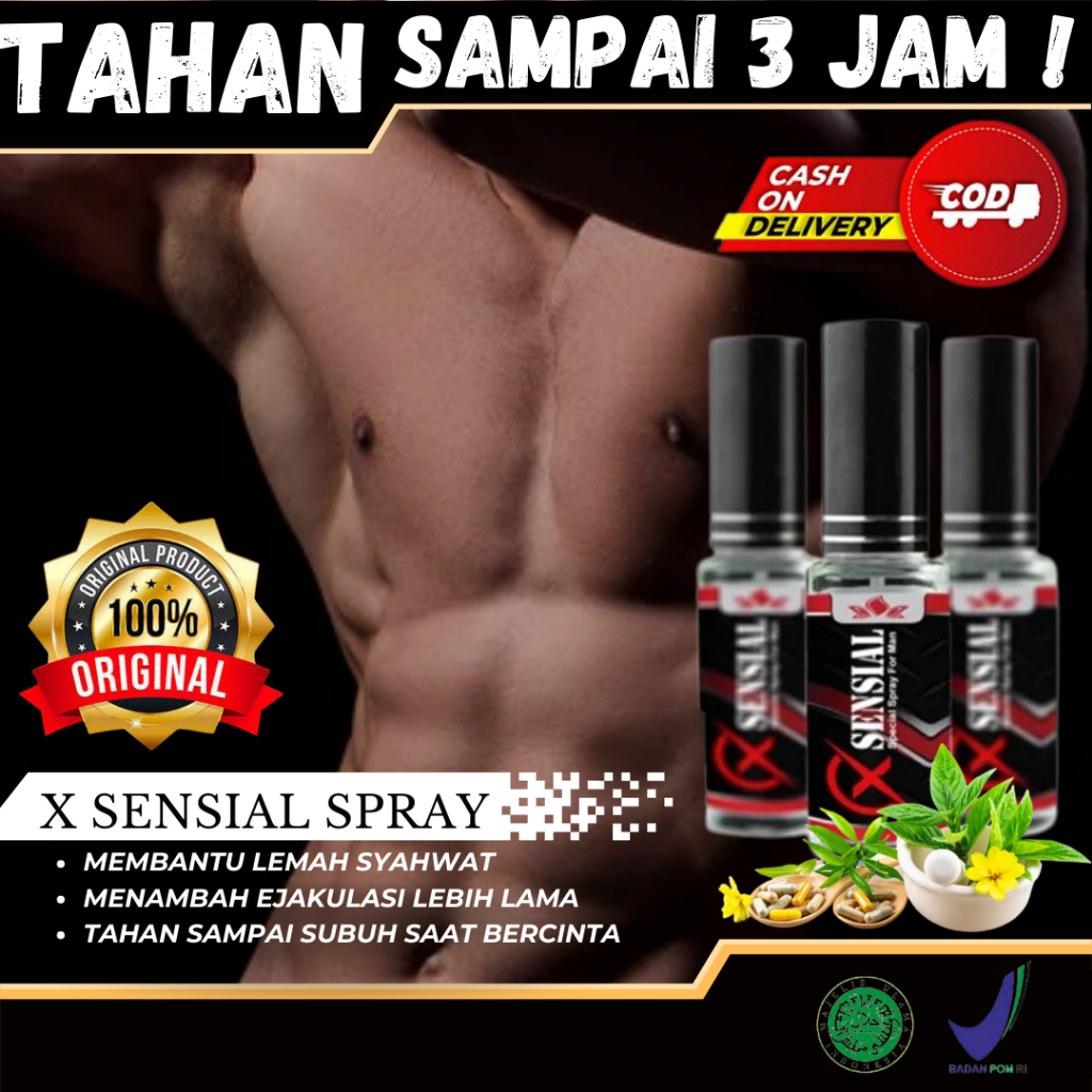 X SENSIAL Spray Solusi Oles Kuat Seks Pria Tahan Lama Tidak Panas Tidak Mati Rasa