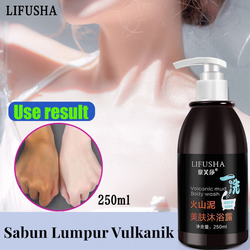 Sabun Lumpur Vulkanik Sabun Pemutih Badan Instant Sabun Mandi Pemutih Badan Lumpur Vulkanik  250ml Original Whitening Body Wash Volcanic Mud Whitening Shower Gel