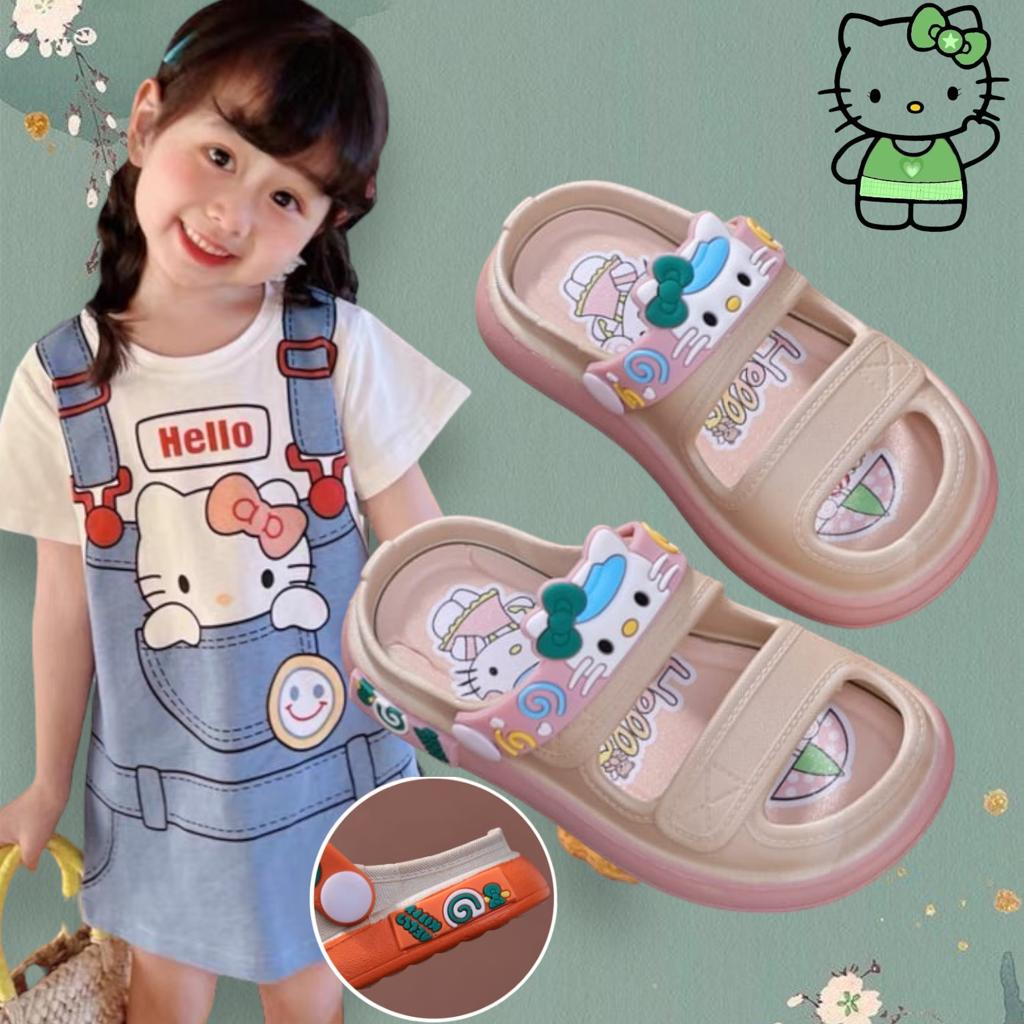 Sandal Anak Perempuan Baby Kids Model Tali Belakang Karakter Hello Kitty Lucu / Sendal Karet Jelly Anak Import Empuk Hys