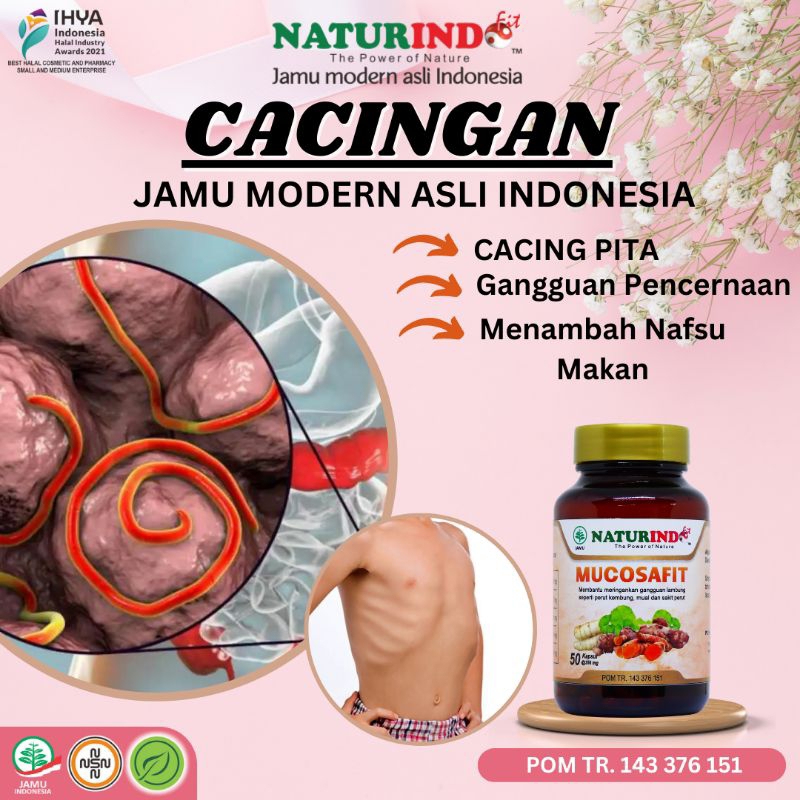 OBAT KURUS CACINGAN OBAT CACING PENGGEMUK BADAN GANGGUAN PENCERNAAN MUCOSAFIT NATURINDO