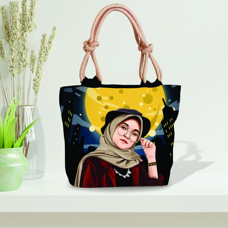 Totebag Sumbu Keren Untuk Wanita Keren - Tote bag kanvas - Tote tali sumbu - Totebag kanvas sumbu