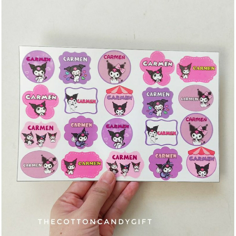 

STIKER NAMA KUROMI / STIKER NAMA ANAK WATERPROOF KUROMI