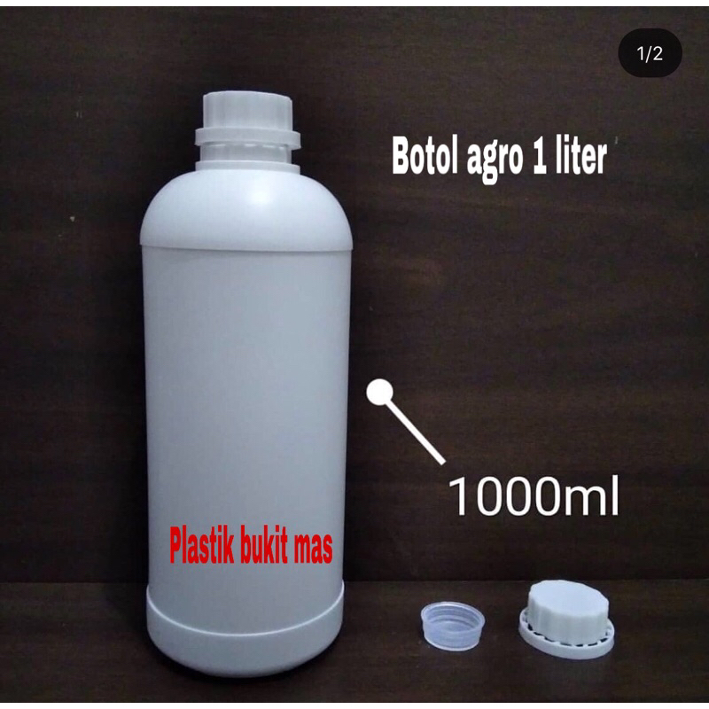 Botol agro 1 liter / botol labor 1 liter / botol plastik hdpe 1 liter