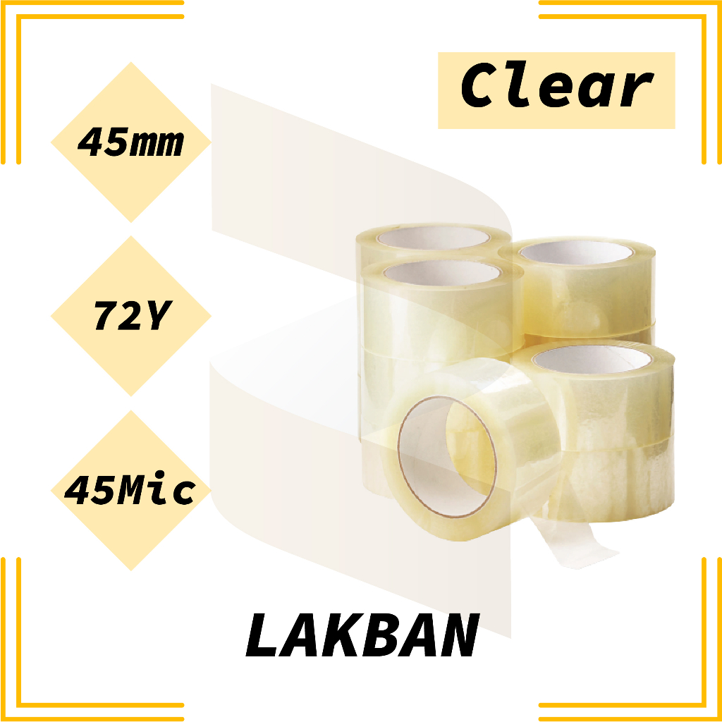

Lakban Bening 45mm x 72 Yard | Lakban Coklat 45mm x 72 yard | Lakban 45mm