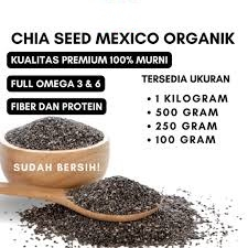 

BIJI BLACK CHIA SEED FOOD GRADE 100GRAM IMPORT MEXICO KAYA OMEGA 3 ANTIOKSIDAN LEBIH KAYA DARI ALMOND SALMON BISA JUGA UNTUK PAKAN MAKANAN BURUNG KENARI FINCH