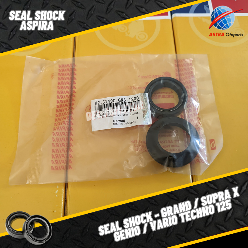 SEAL SIL SHOCK GN5 PLUS TUTUP BEAT GENIO VARIO TECHNO 125 GRAND SUPRA X REVO ABS BLADE KARISMA SUPRA FIT NEW ASPIRA H2-51490-GN5-1700