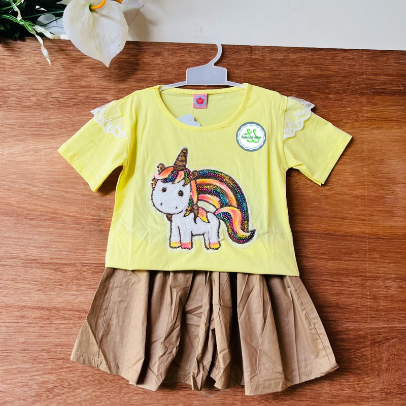 setelan anak import premium 1 2 3 4 5 tahun rainbow pelangi kudaponi ( SETELAN RAINPONY premium )