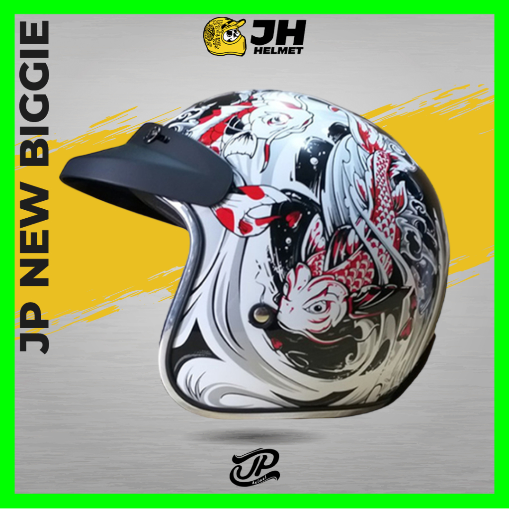 Helm Retro JP New Bigie KOI Pearl White | Helm JPX Retro Half Face | JUAL HELM