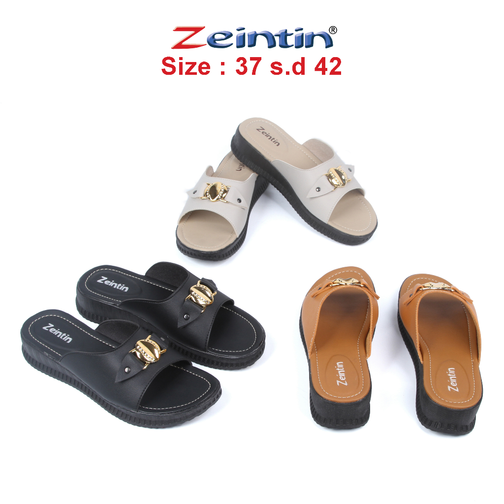 Zeintin - Sandal Wanita Bahan Kulit Sintetis Sandal Slip On  Wanita Original Zeintin HP