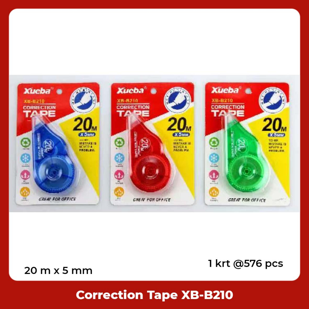 Correction Tape / Stipo Kertas / Tipe-X Roll Xueba 12m x 5mm XB-B210