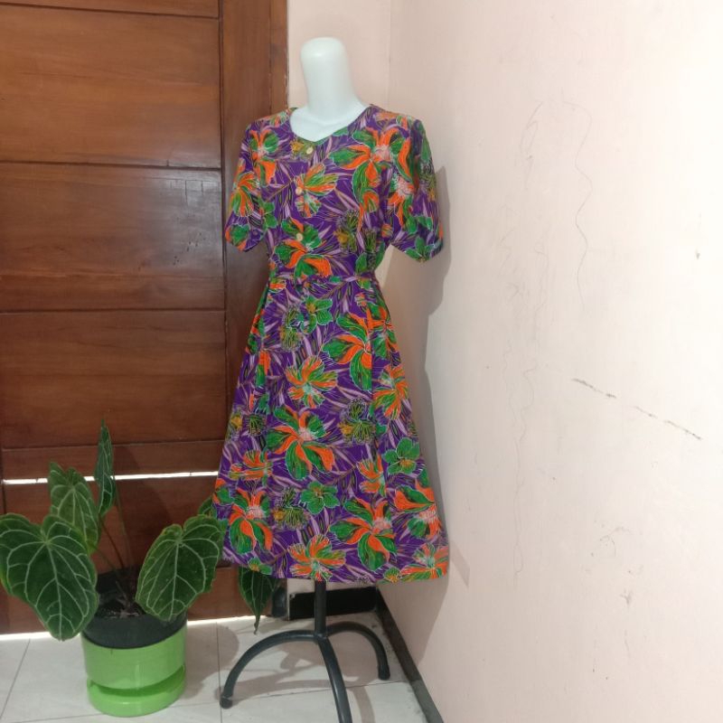 Daster Kencana Ungu Lengan Pendek Ld 115 Asli Label Biru Simanis Terbaru Kekinian Bahan Rayon Tebal 