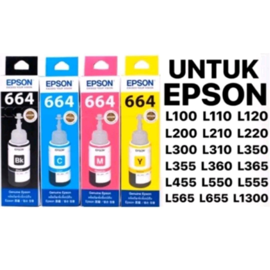 Paket 1 Set Tinta Epson 664 Original Untuk Epson L- Series [L100 L110 L120