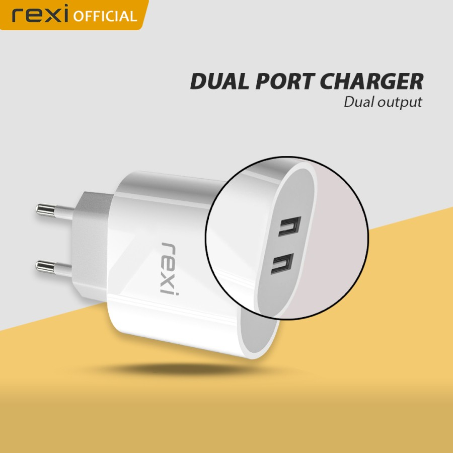 Rexi Charger Android BC24-Ms 2.4A Dual Output with Micro Cable Fast Charge