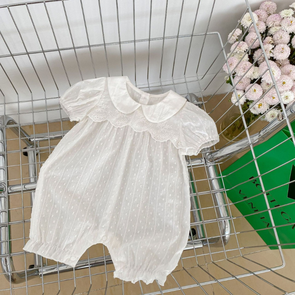 0-18bln JUMPER ANAK PUTIH LACE JUMPSUIT ROMPER PAKAIAN BAYI BAJU PEREMPUAN DDWJ DY