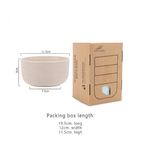 (1 SET ISI 4 PCS)Mangkok Set 4pcs Wheat Straw/Mangkuk Makan Bowl Plastik jerami /mangkuk set isi 4 pcs