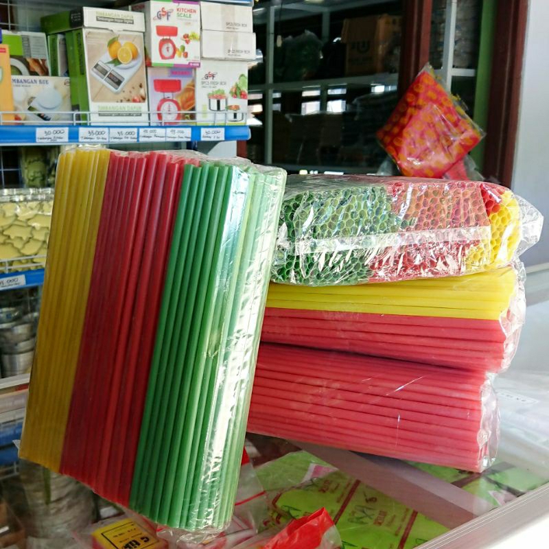 Sedotan Plastik Warna Warni Sedotan Es Murah