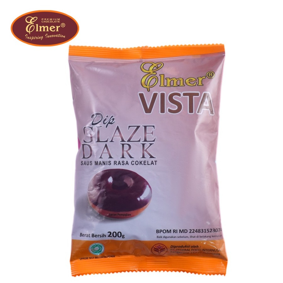 

Elmer Dip Glaze Coklat 200g Selai Topping Donat Dark Chocolate