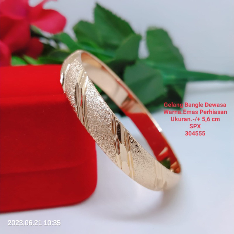 Gelang bangle Dewasa Titaniun Tembaga Xuping Perhiasan Aksesoris Lapis Emas Terlaris Termurah