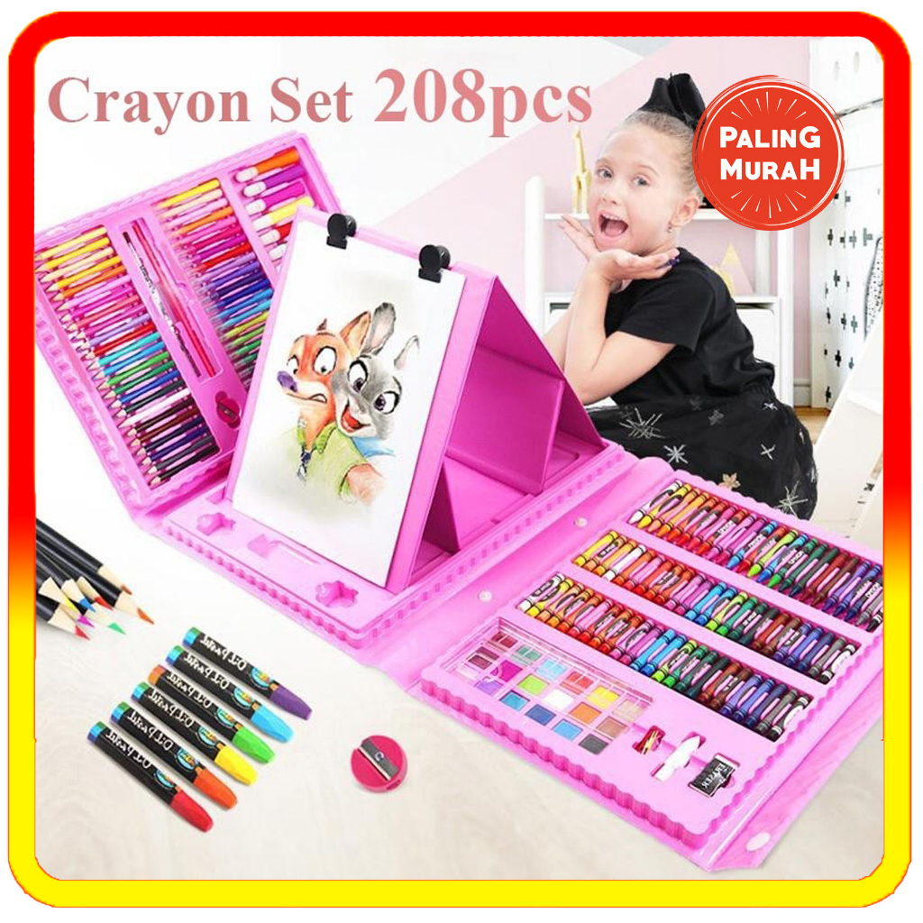 

CL Crayon Anak Set Isi 208 Pcs Pensil Warna Alat Lukis Set Crayon Set / 208 Pcs Crayon Set Paket Alat Mewarnai Anak Colorful Childrens / Pensil Warna Crayon set anak 208pcs - Alat set lukis set 208pcs