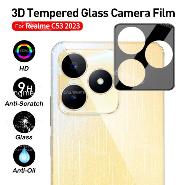 REALME C55 / C53 ANTI GORES CAMERA 3D ROUND EDGE KAMERA FRAME TEMPER GLAS PELINDUNG CAMERA